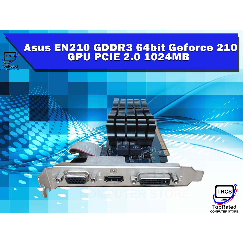 Asus EN210 GDDR3 64bit Geforce 210 1GB 1024MB Graphics Card / PCIE ...
