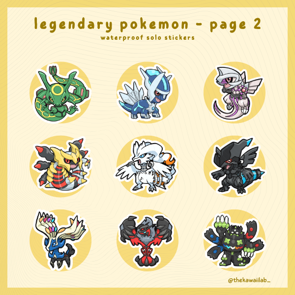 Legendary Pokemon Solo Stickers Page 2 | Cute Waterproof Laptop ...