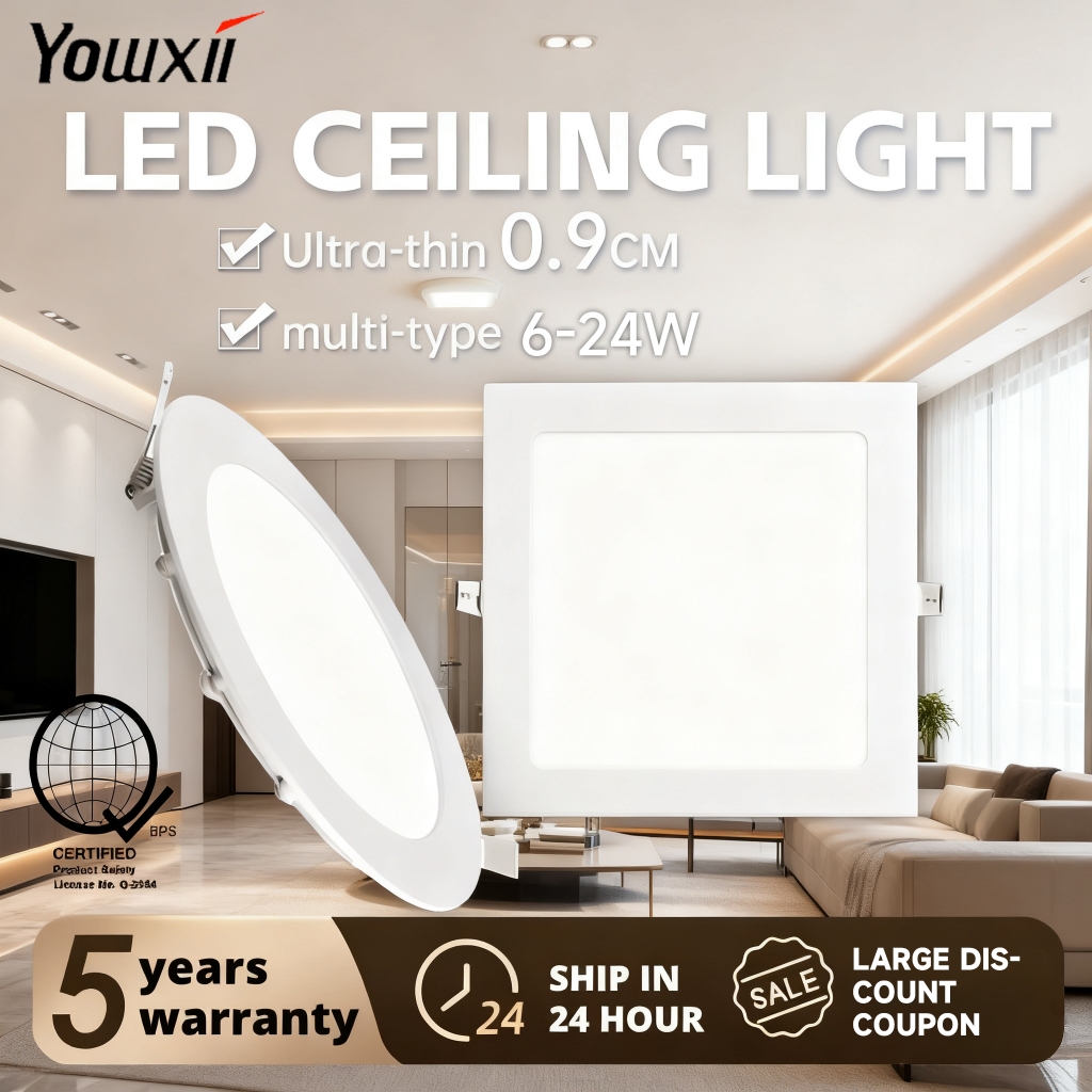Yowxii Pin Light LED Ceiling Tricolor Recessed Downlight Ceiling Light ...