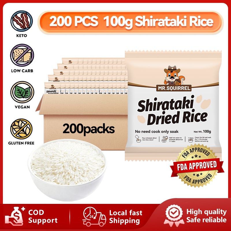 Mr.Squirrel 200PCS 100g Shirataki Rice Konjac Keto/Low Carb Approved ...