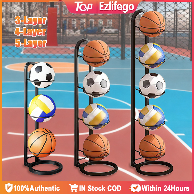 Football Placement Rack 3-5 Tier Basketball Storage Vertical Bracket ...