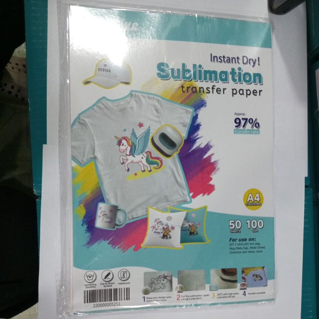 CREATIVE EXPRESS INSTANT SUBLIMATION TRANSFER PAPER A4 50SHEETS 100GSM ...