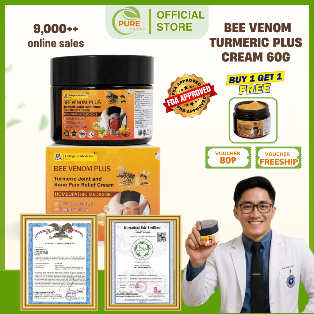 Bee Venom Turmeric Plus 30g Joint Pain Relief Cream for Arthritis Gout ...