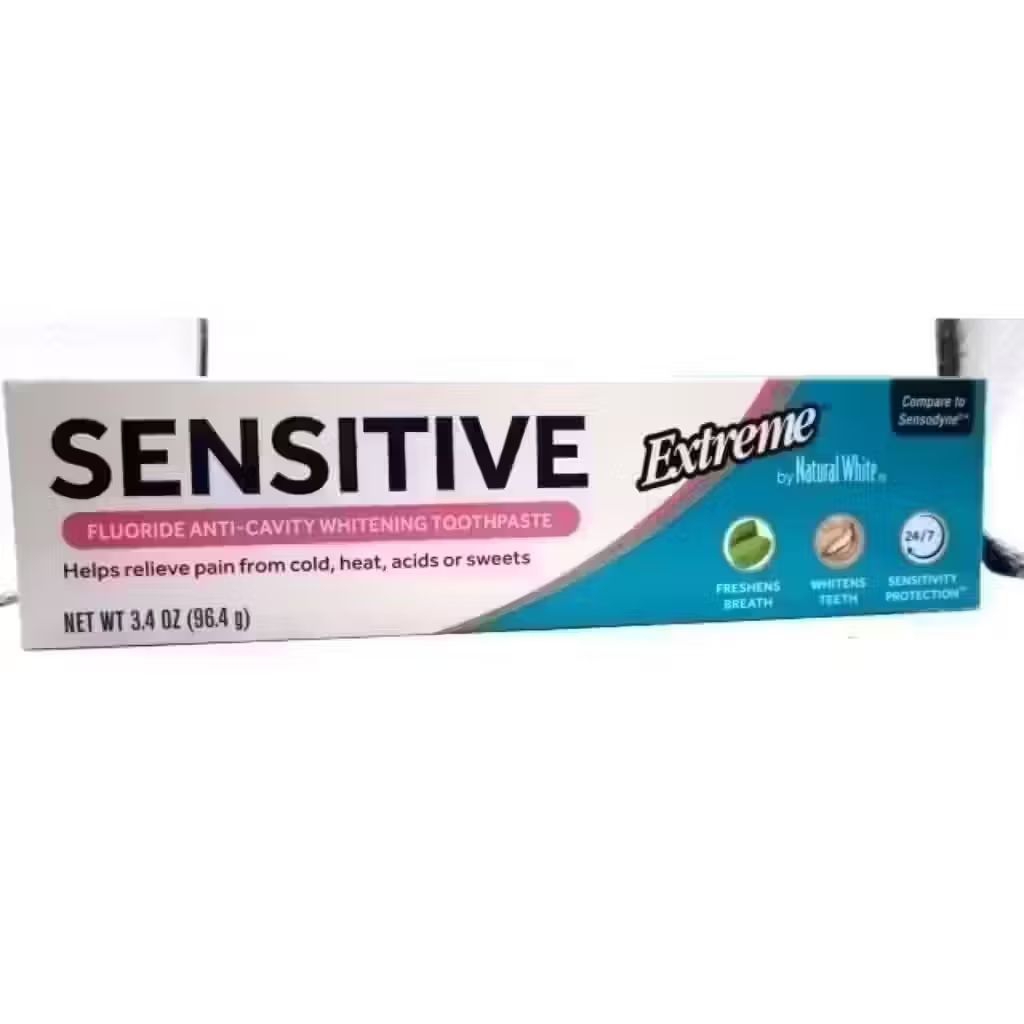 NATURAL WHITE SENSITIVE WHITENING TOOTHPASTE 96G FRESH MINT FLUORIDE ...
