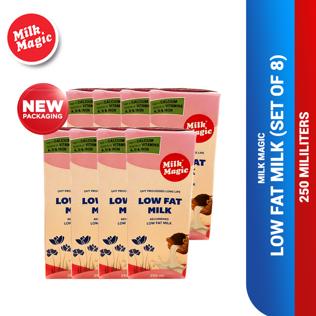 Milk Magic - Low Fat Milk 250ml (Set of 8) - Expiry Date: September 24 ...