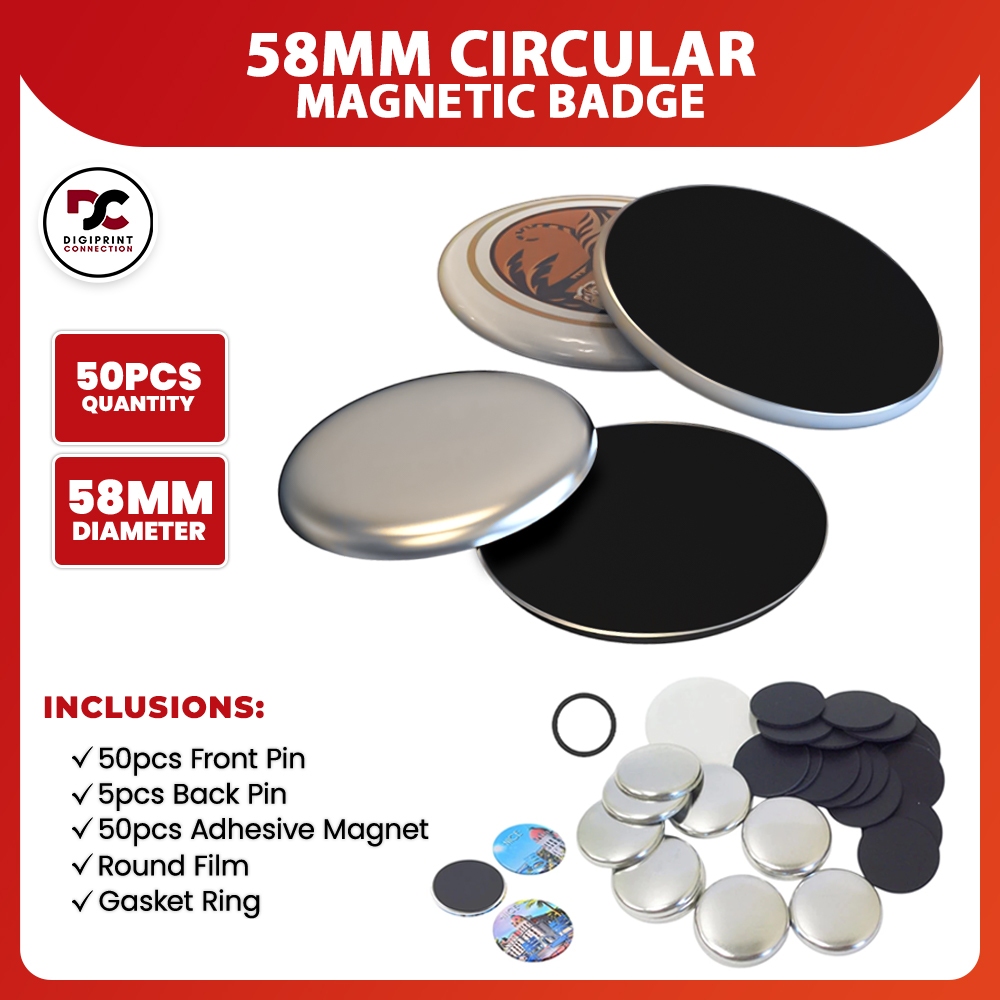 50pcs Round REF Magnet 58mm Circular Magnetic Button DIY Badge Pin ...