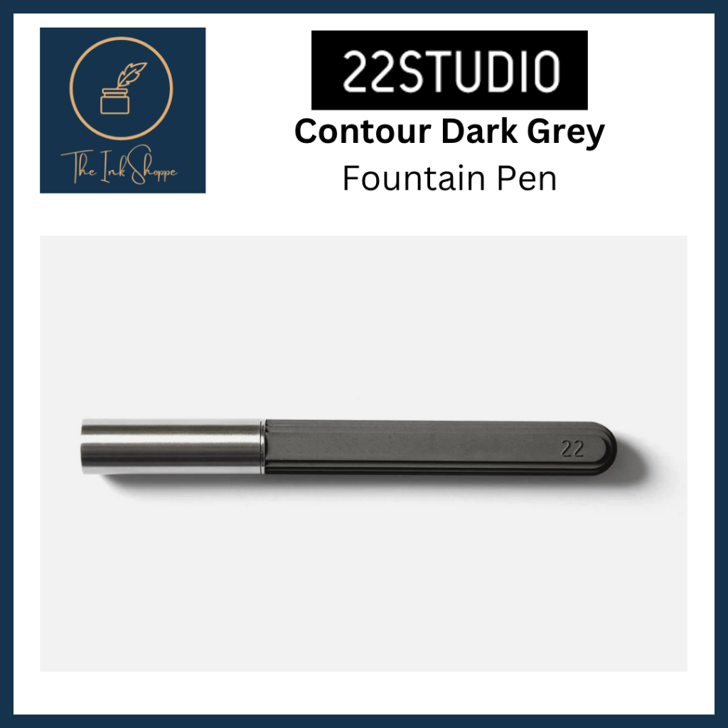 22Studio Contour Dark Grey Concrete Fountain Pen Medium Nib (M ...