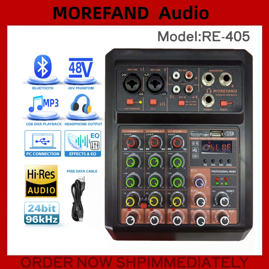 mixer audio professional RE-405 EQ effect MP3 signal USB amplifiers ...