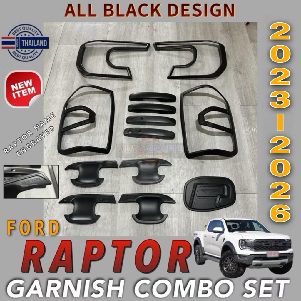 FORD RAPTOR NEW GEN 2023-2026 GARNISH COMBO SET MATTE BLACK | Shopee ...