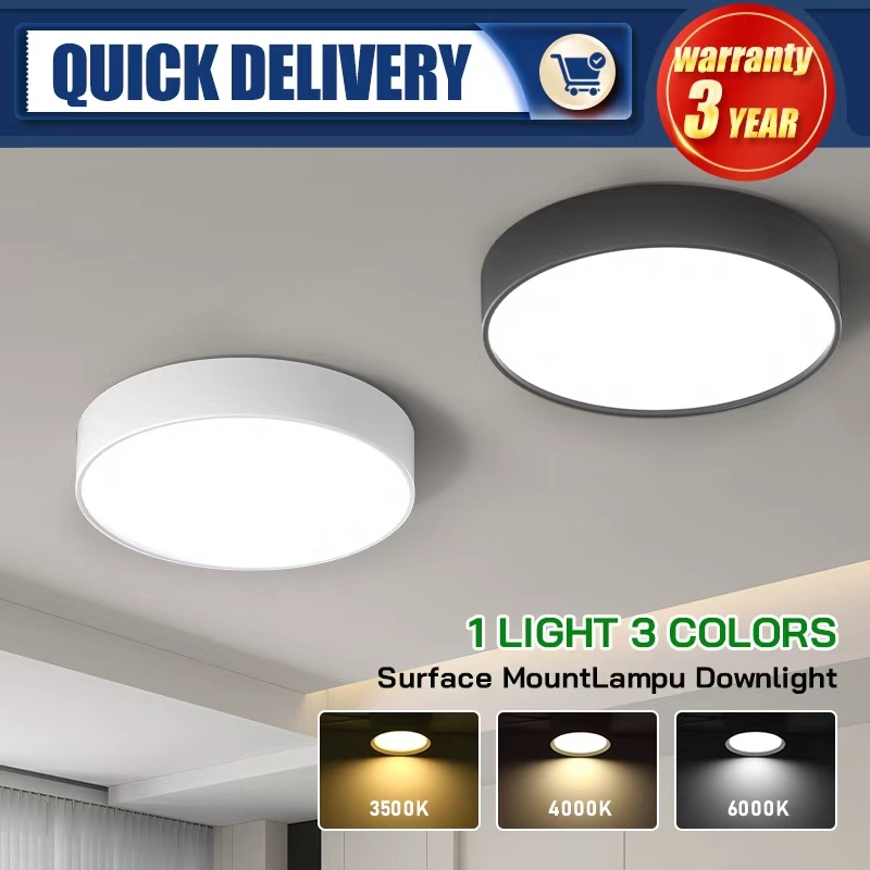 LED surface-mounted downlights, 3-color adjustable; ceiling spotlights ...