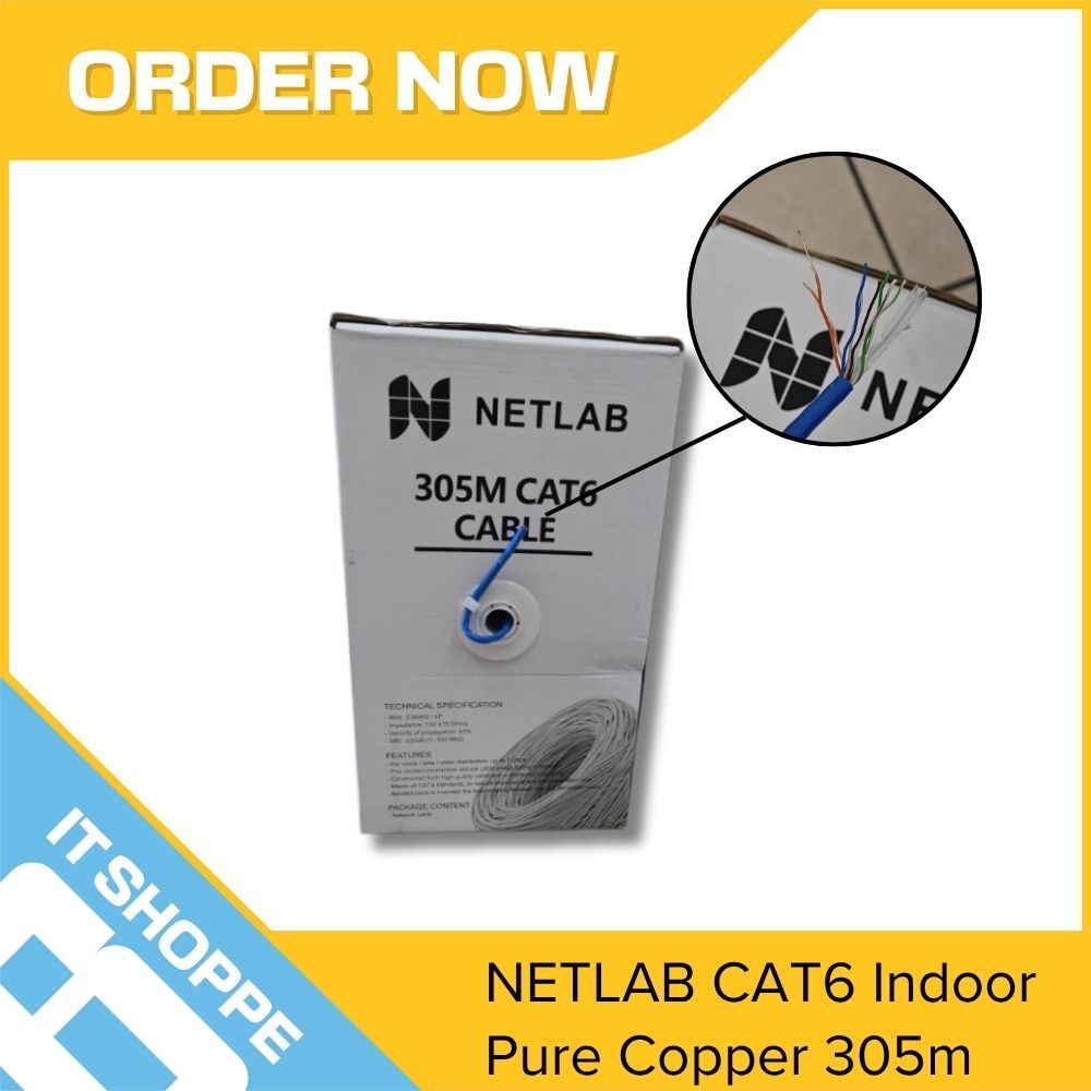UTP CAT6 INDOOR PURE COPPER 23AWG Blue 305meters per box / roll ...