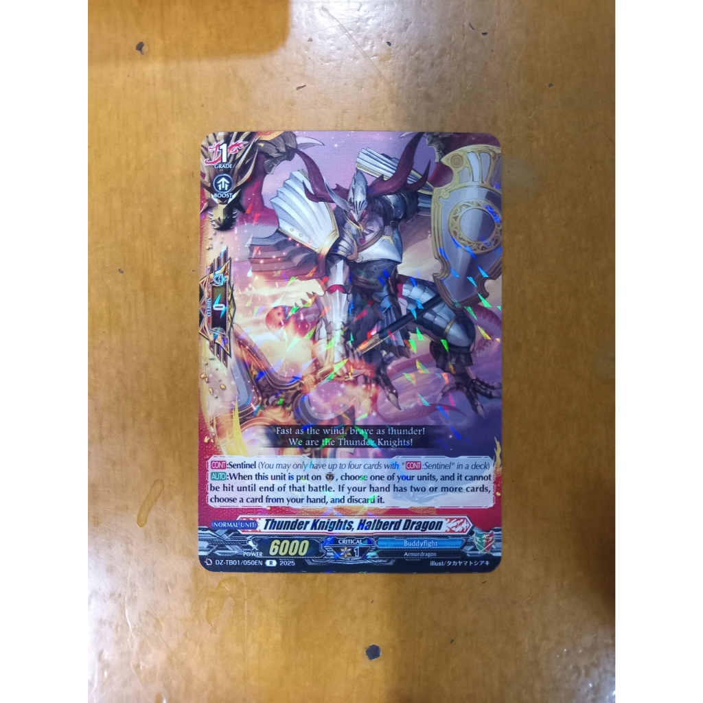 CFV Thunder Knights, Halberd Dragon Rare DZ-TB01 Future Card Buddyfight ...