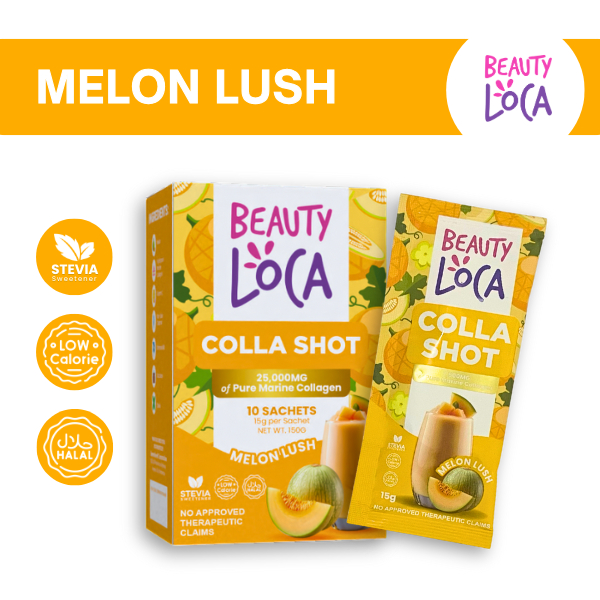 BEAUTY LOCA COLLA SHOT Melon Lush with 25,000mg of Pure Marine Collagen ...