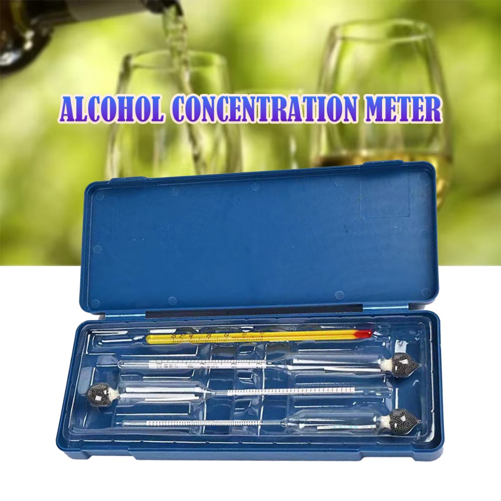 Alcohol Concentration Meter Alcoholmeter Set Hydrometer for spirit ...