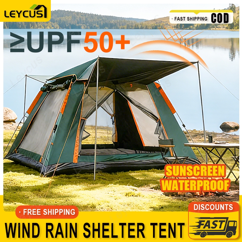 Camping Tent Waterproof Automatic Sunscreen Foldable Quick Setup ...