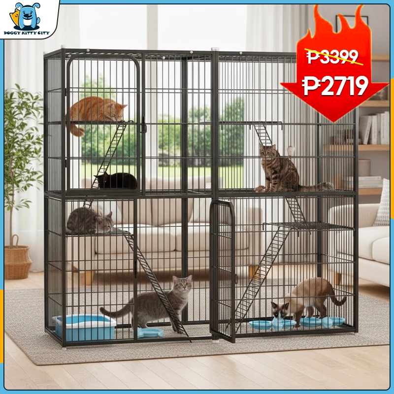 Large Cat Cage Stackable Sturdy Villa with Platforms | Shopee Philippines