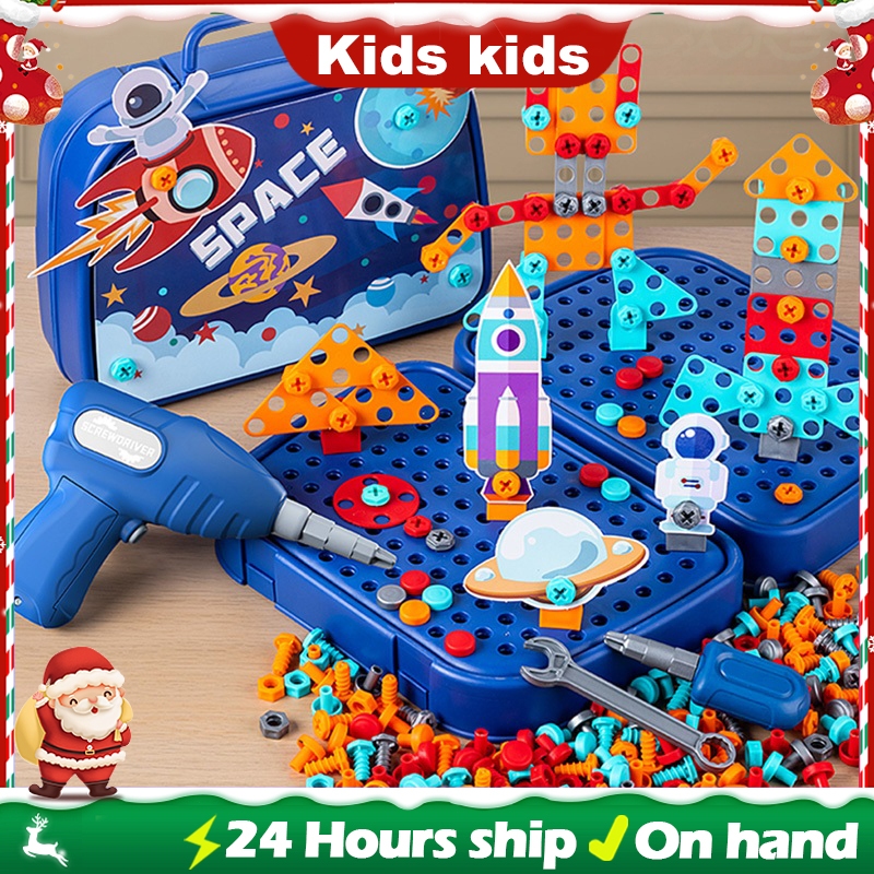 3D Drill Tool Kit DIY Toy with Electric Drill Tool Screwdriver for Kids ...