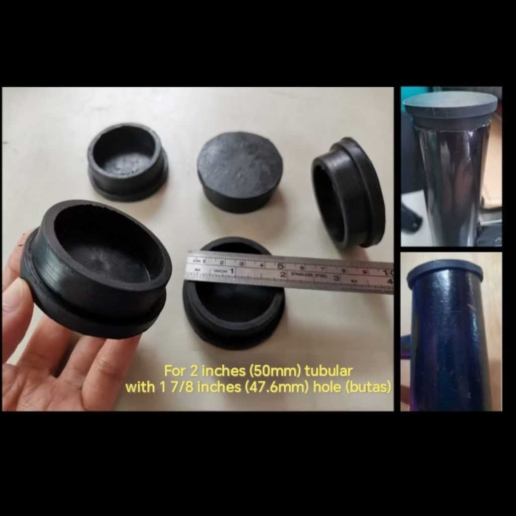 2 inches (50mm) ROUND INSERT HEAVY DUTY Rubber Footings | Shopee ...