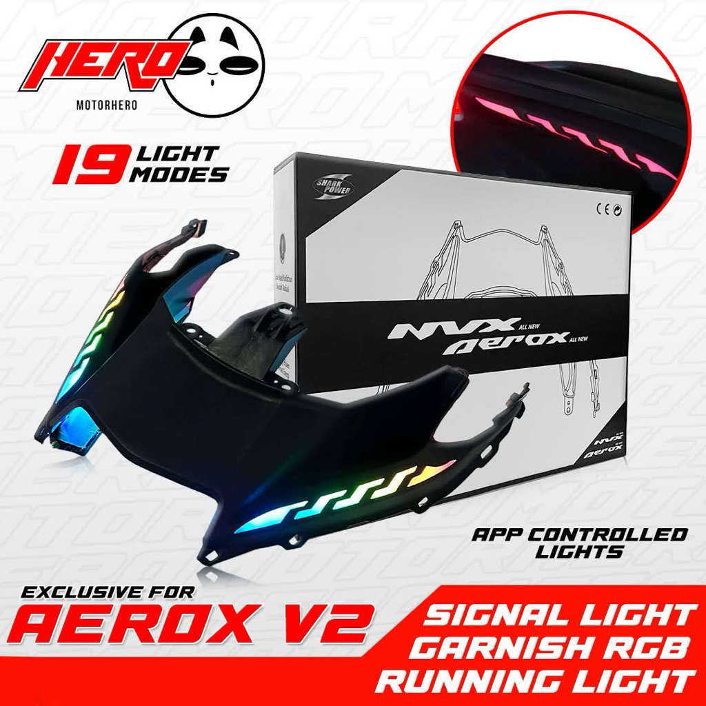 Aerox V2 Rear Signal Light Garnish Cover RGB LED Running Light Vivid ...