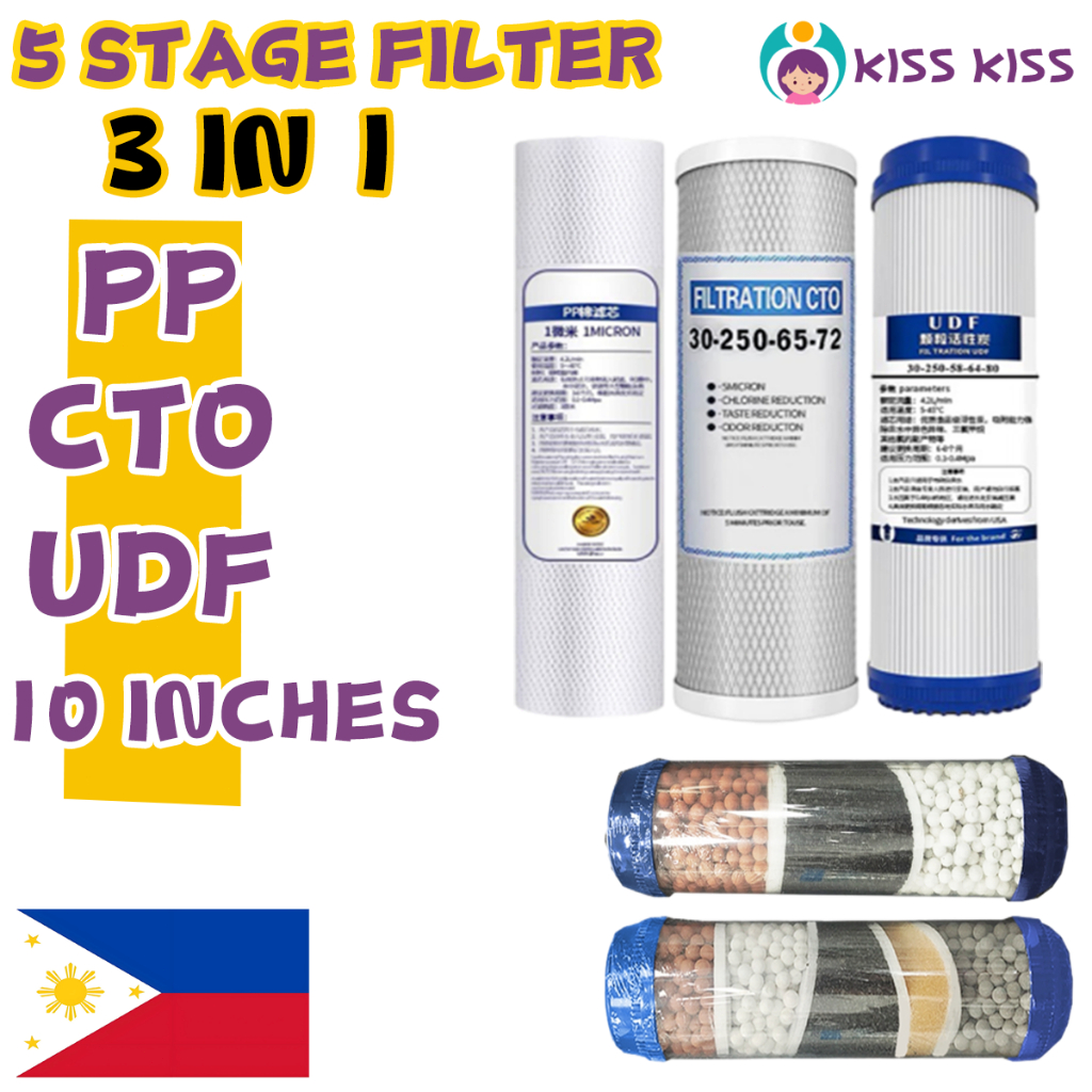 10 Inch 3 Stage Water Purifier Filter Set PP Cotton Activated Carbon ...