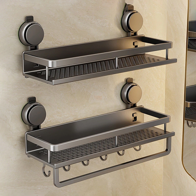 Bathroom Suction Cup Rack Punch-Free Wall-Mounted Storage Rack Soap ...
