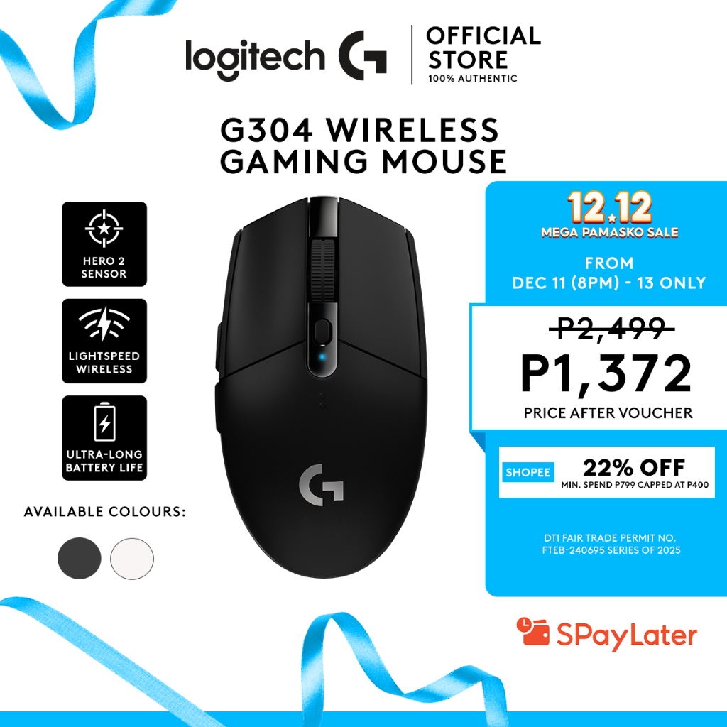 Logitech Gaming Mouse G304 LIGHTSPEED Wireless 12,000 DPI Hero Sensor ...