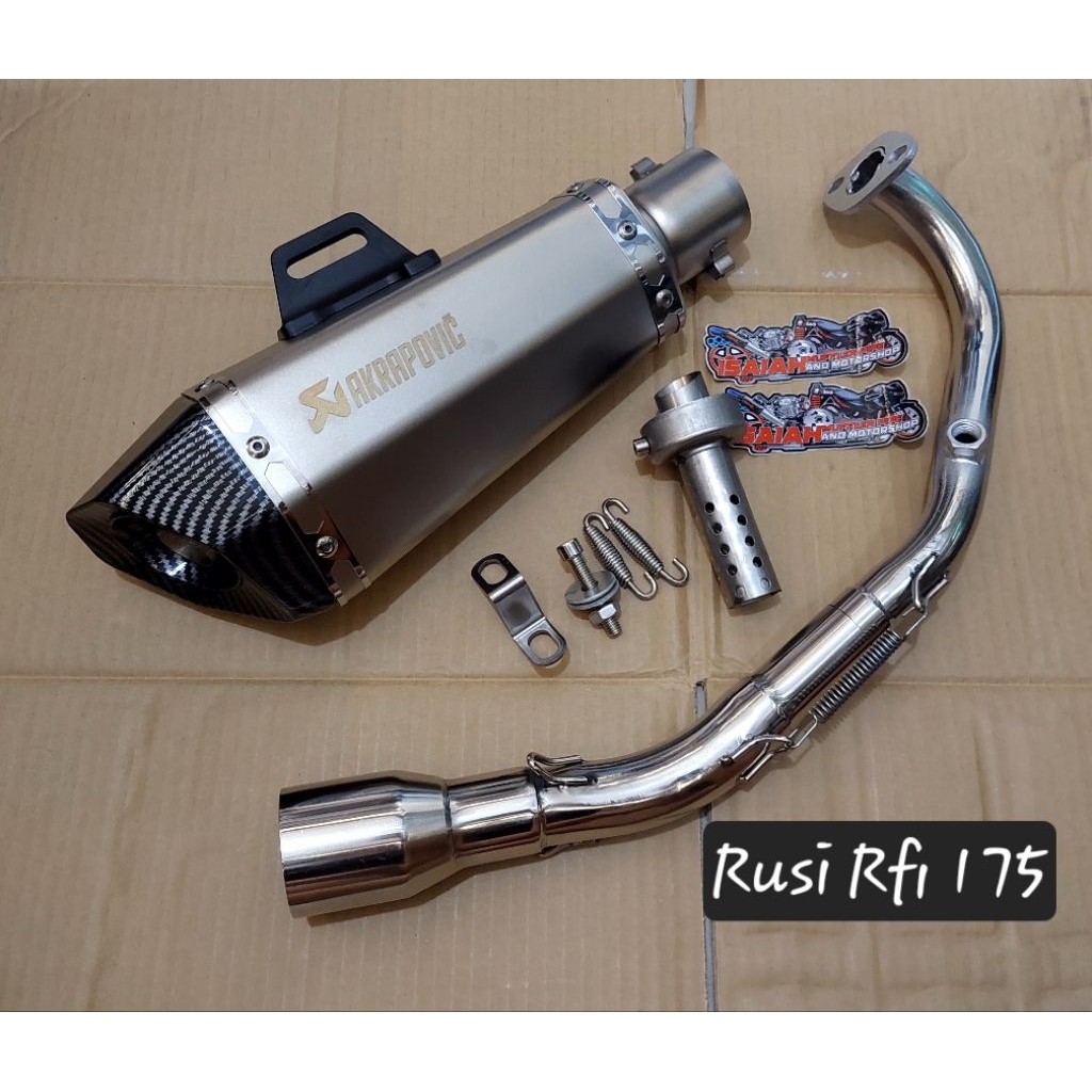 (RUSI RFI 175) ORIGINAL HEXA AKRAPOVIC PIPE + Elbow + Silencer ...