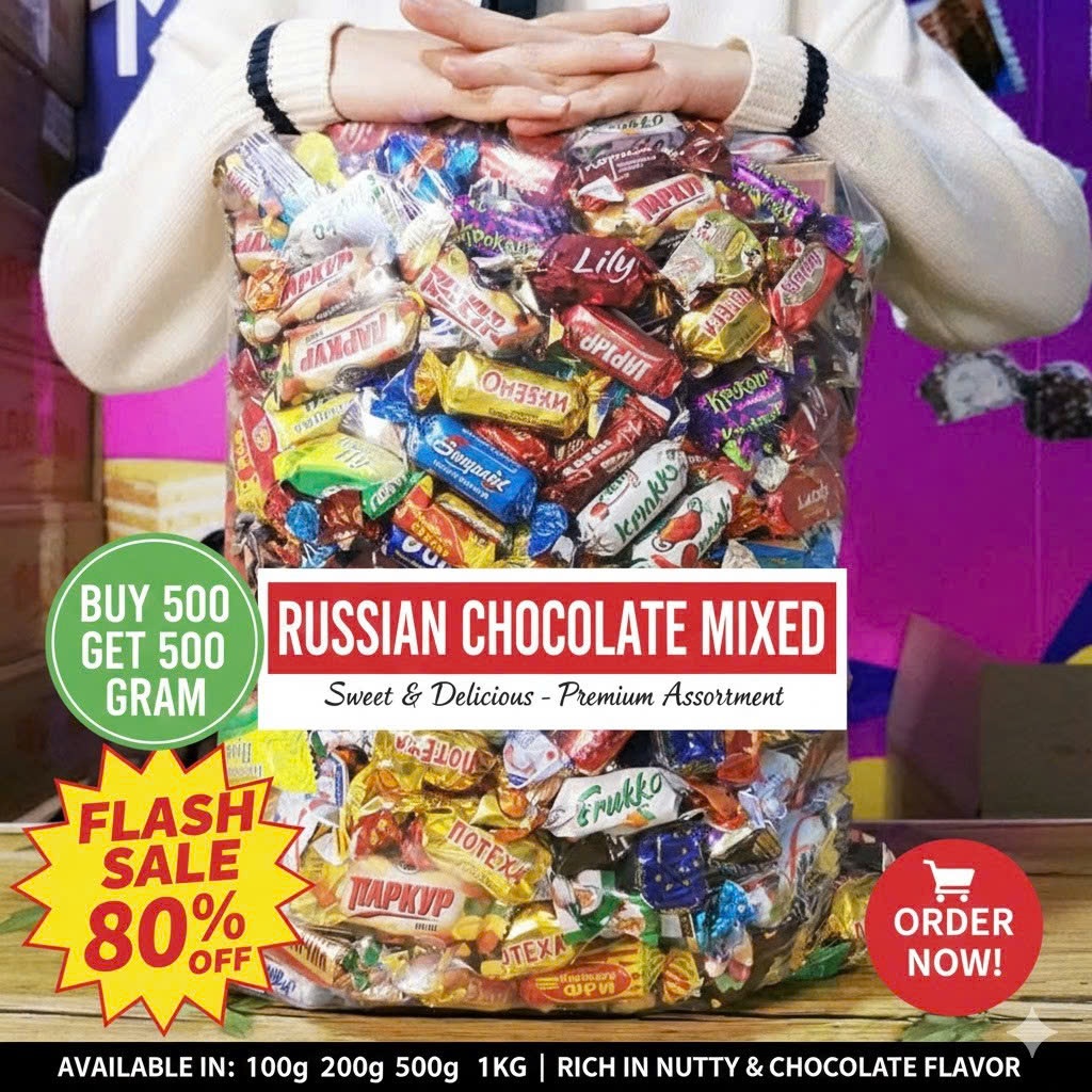 BUY 500 GET 500 GRAM Russian Chocolate Mixed Fructose Candy 500g ...