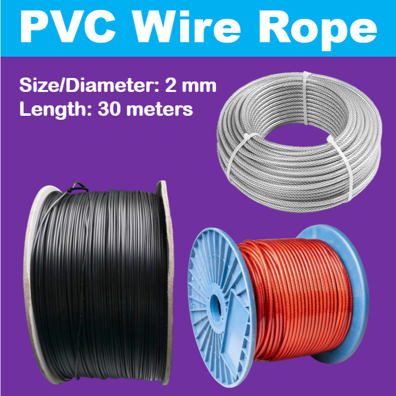 PVC Plastic Coated Galvanized Steel Wire Rope Cable Wire Random Color ...