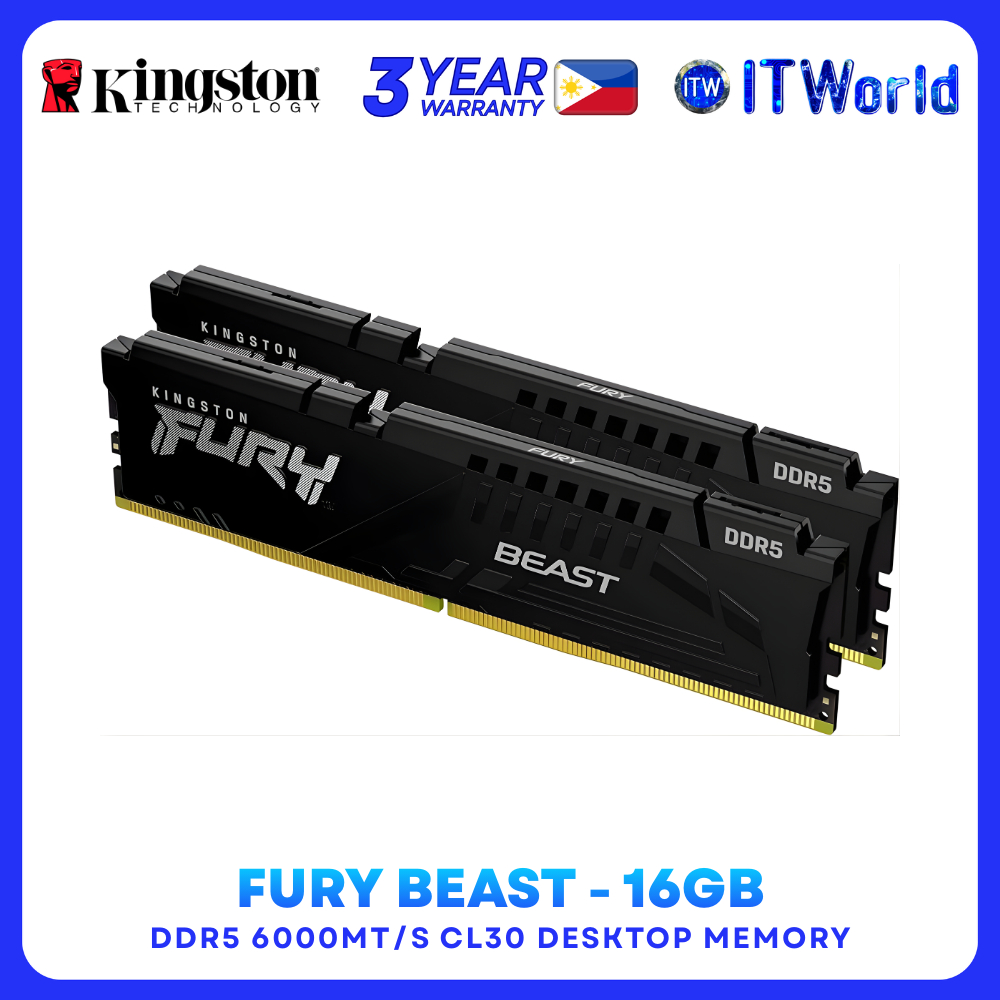 Kingston FURY Beast DDR5 EXPO - 16GB (2x8GB) 6000MT/s CL30 - Desktop ...