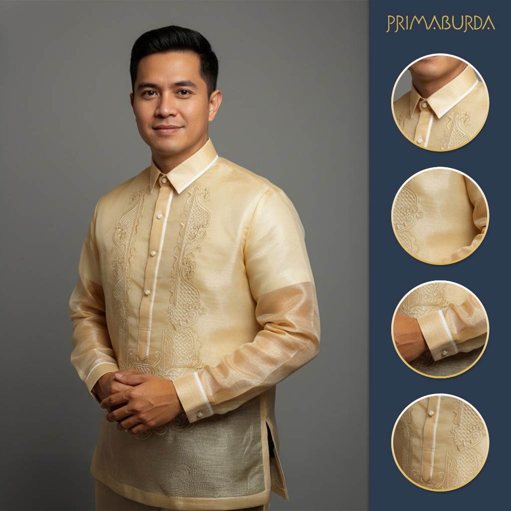 Barong Tagalog for Men with Piña Organza Fabric and Lining (SPORTS ...