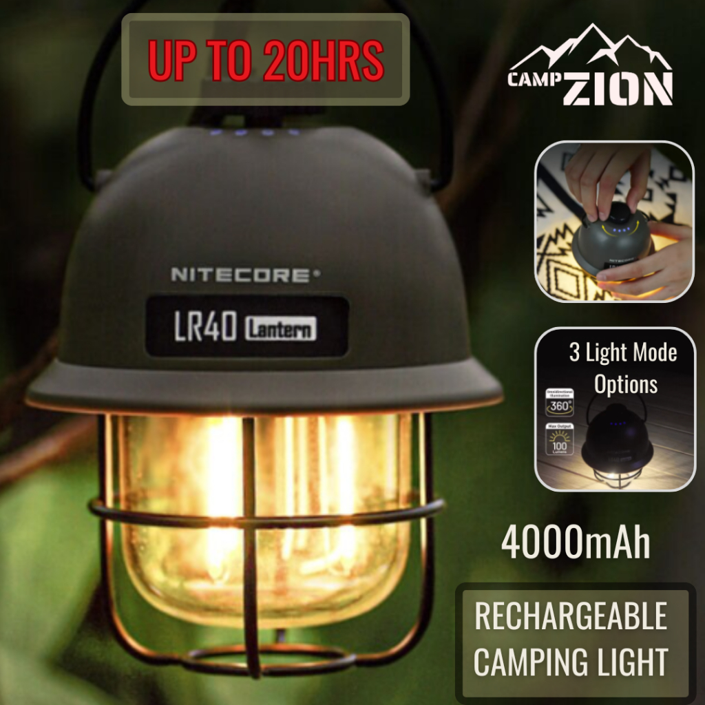 NITECORE Camping Lantern 4000mAh LR40 Outdoor Lamp Camp Light Long Life ...