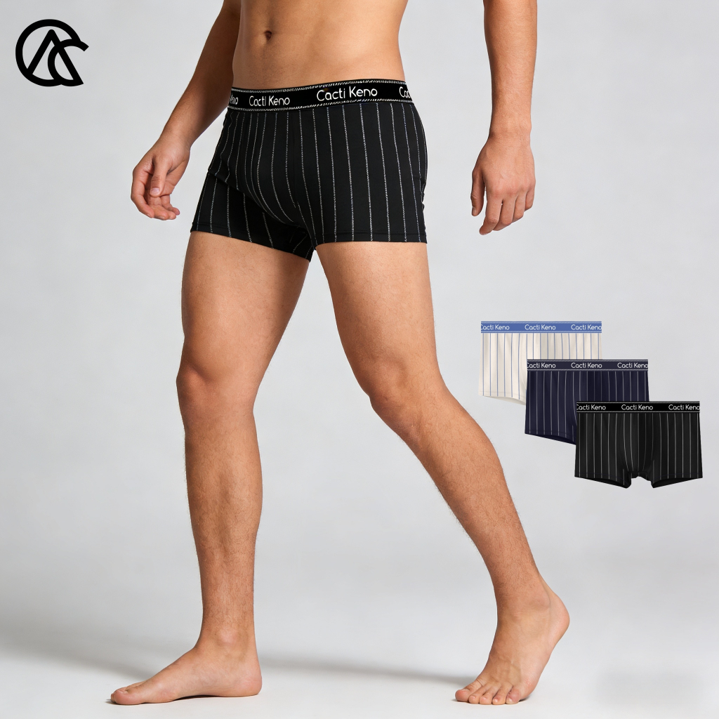 Cacti Keno High Elastic Men's Boxers Solid Color Skin-Friendly No Ride ...