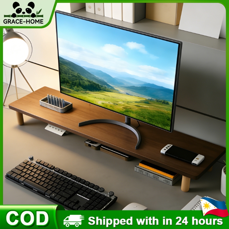 [On Hand ]60/80cmComputer Display Elevated Desktop Monitor Stand Desk ...