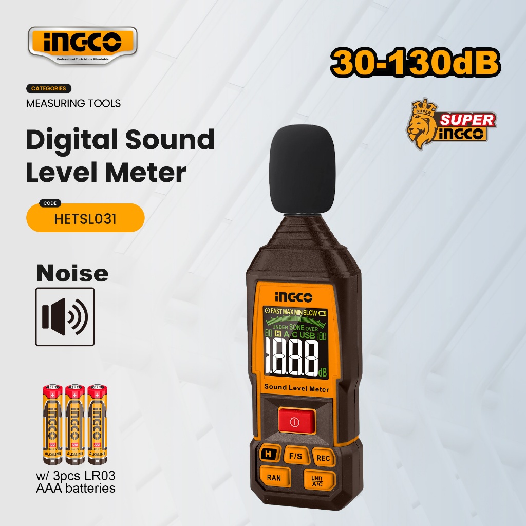 INGCO Digital Sound Level Meter HETSL031 IPT | Shopee Philippines