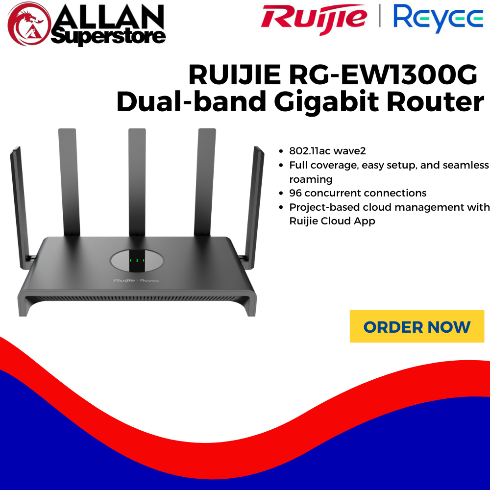 RUIJIE RG-EW1300G 1300M Dual-band Gigabit Wireless Router | Reyee ...