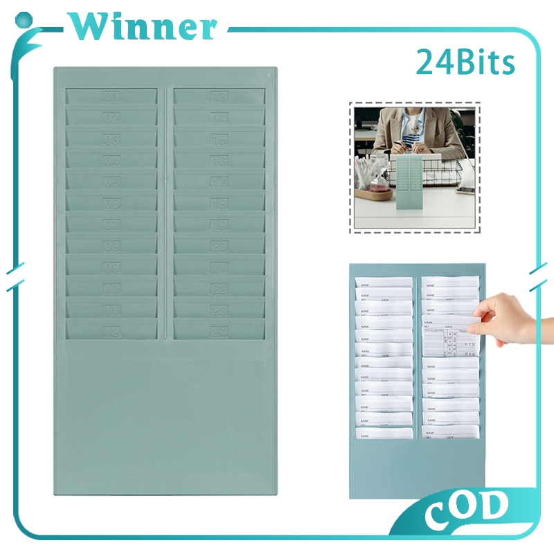 Organized Time Card Holder with 24 Wall Mount Pockets for Office ...