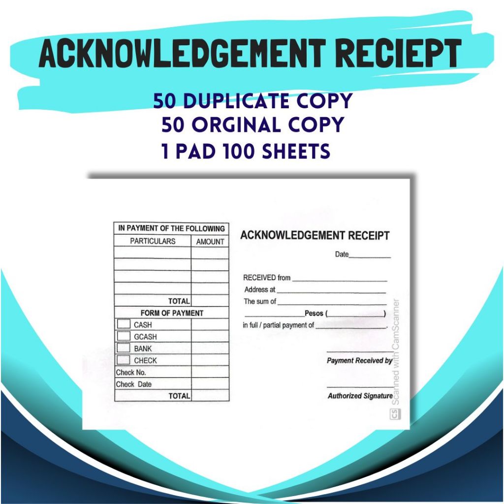 Shop Acknowledgement Receipt Online | Shopee Philippines