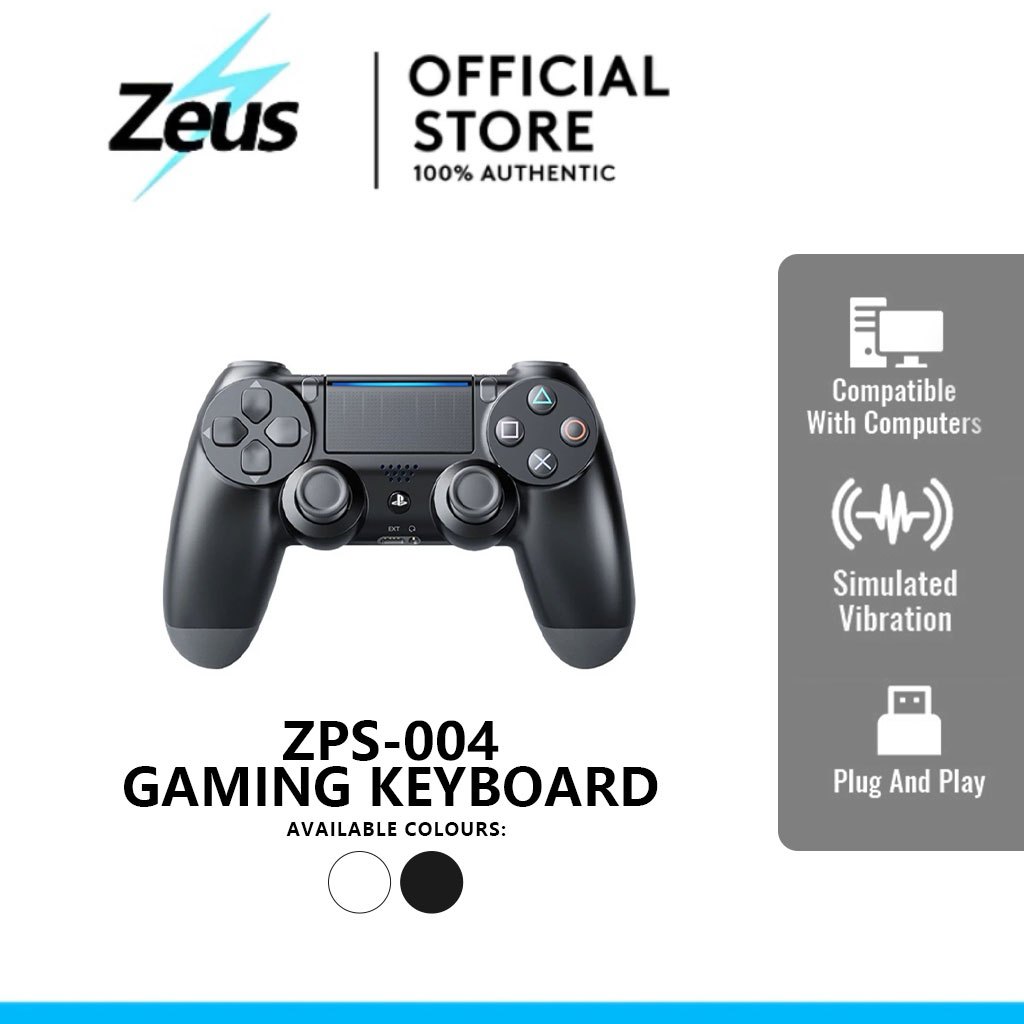 Zeus Wireless Controller - DualShock 4 Gamepad for PC P3 P4, Smooth ...