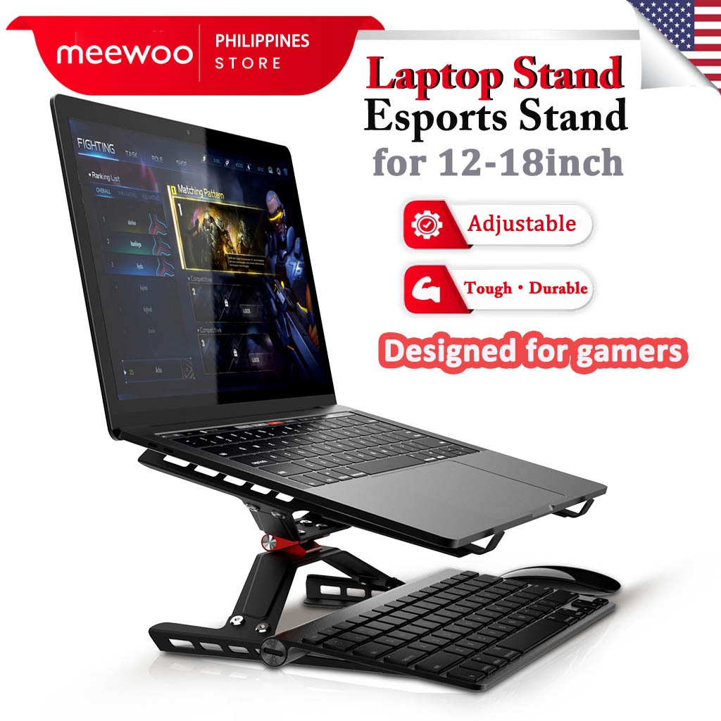 Meewoo Metal Laptop Stand Adjustable Ergonomic Design Laptop Cooler ...