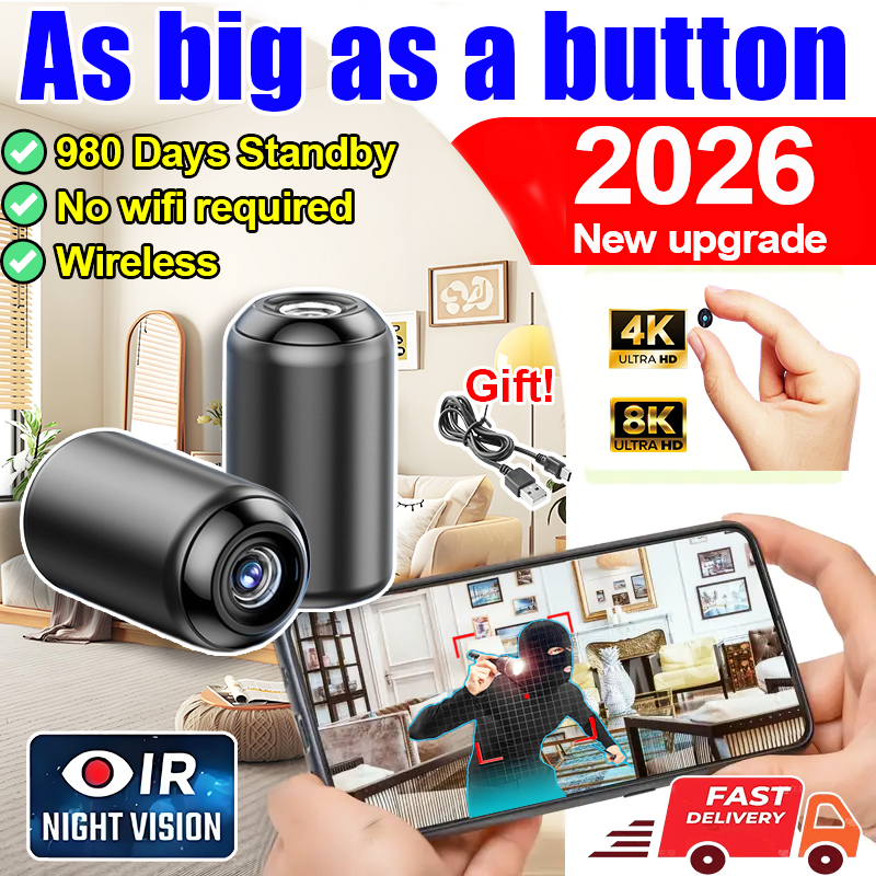 【1 charge lasts 365 days】4k HD cctv small hidden camera spy camera mini ...