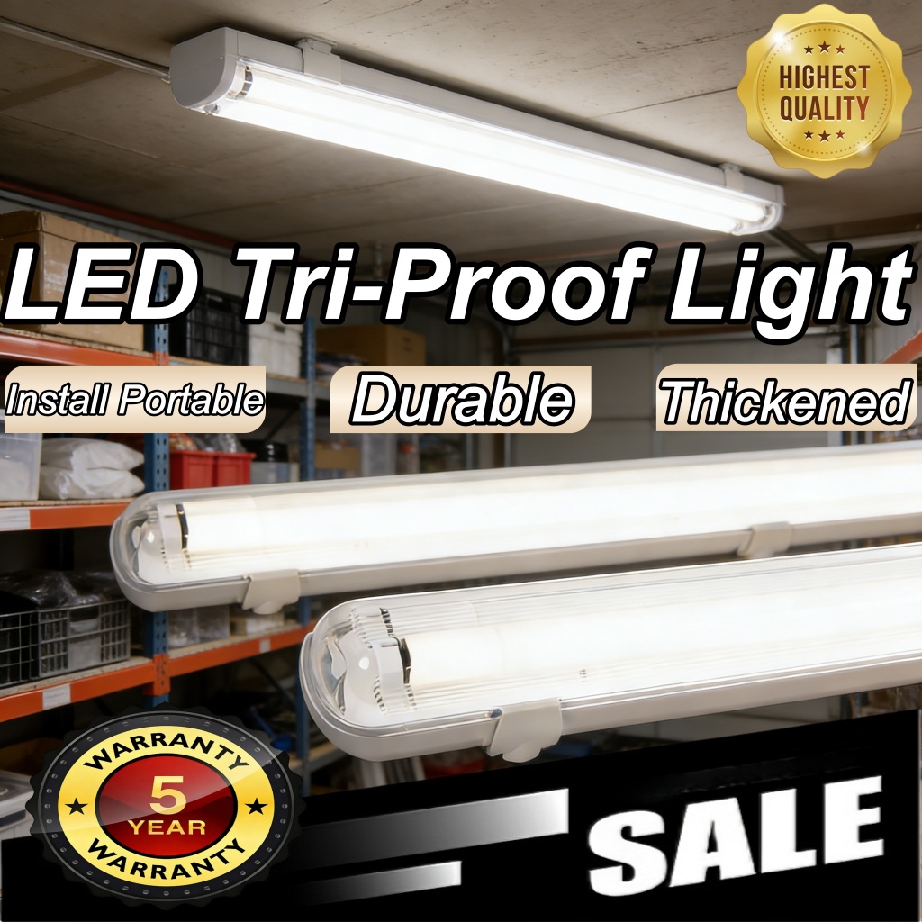 T8 Tube Tri-Proof LED 9W/18W IP65 Waterproof Shockproof Dustproof ...