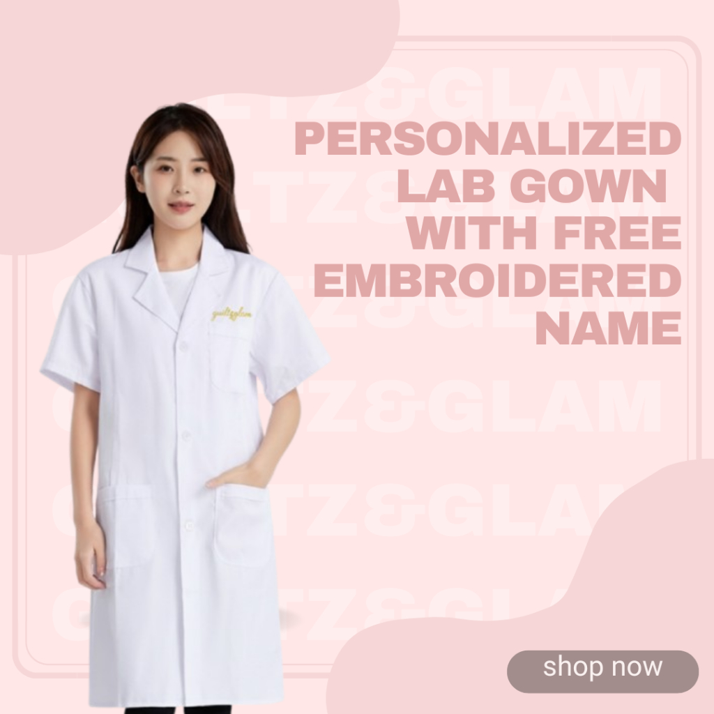 G&G | Personalized Lab Gown with FREE EMBROIDERED name | Shopee Philippines