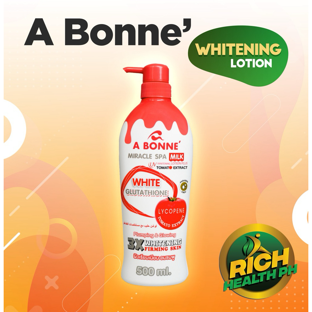 A BONNE LOTION TOMATO WHITE GLUTATHIONE 500mL | Shopee Philippines