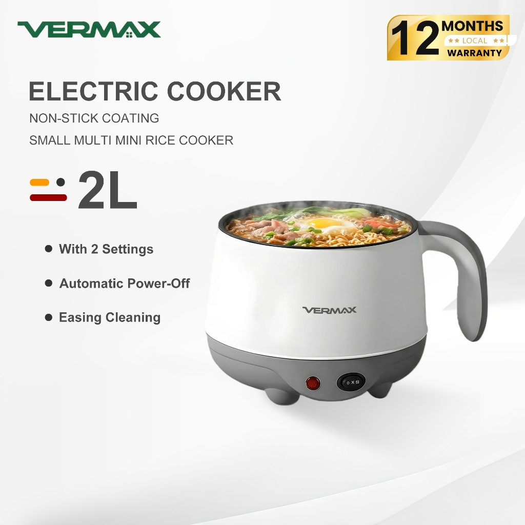 Vermax Mini Rice Cooker 2L Non-Stick Coating Multi Small Electric ...