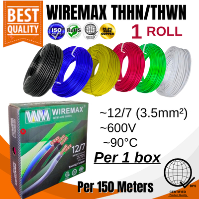 WIREMAX THHN/THWN STRANDED WIRE 12/7 (3.5mm)150 METERS per box 100% ...