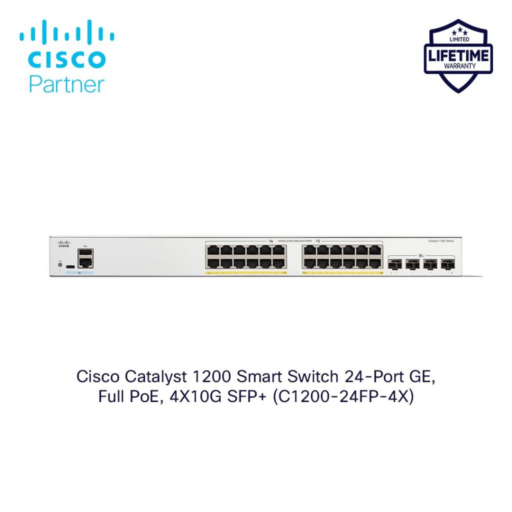 Cisco Catalyst 1200 24-port GE, Full PoE, 4X10G SFP+ (C1200-24FP-4X ...