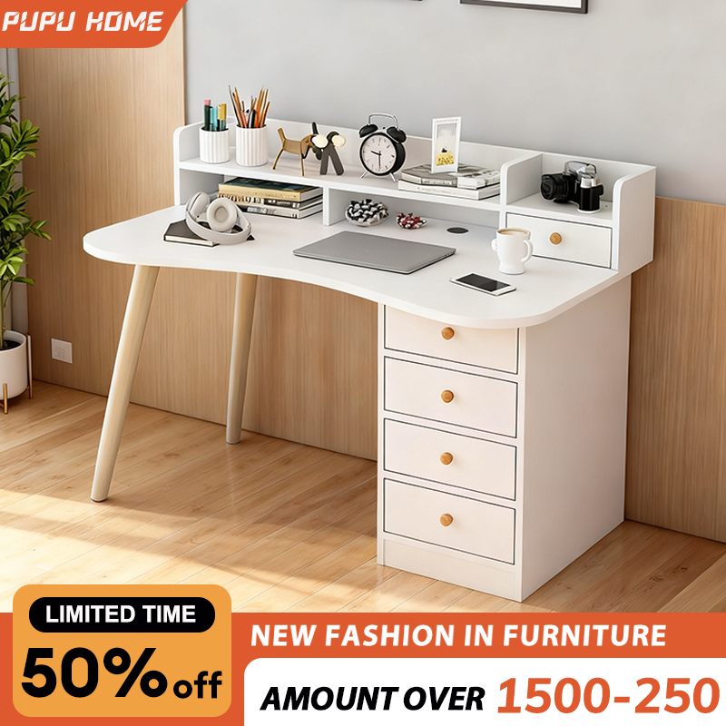 100/120cm Study Table with Drawer Large Storage Office Table Moisture ...