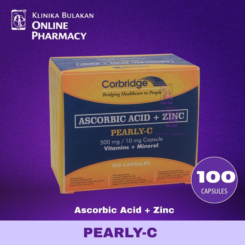 Pearly-C 100capsules Ascorbic + Zinc | Shopee Philippines