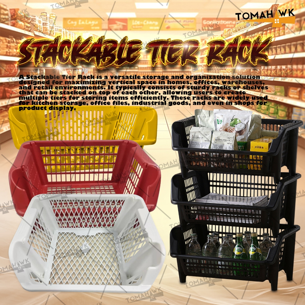 TOMAHAWK STACKABLE TIER RACK 5 LAYER USE FOR KITCHEN /OFFICE ORGANIZER ...